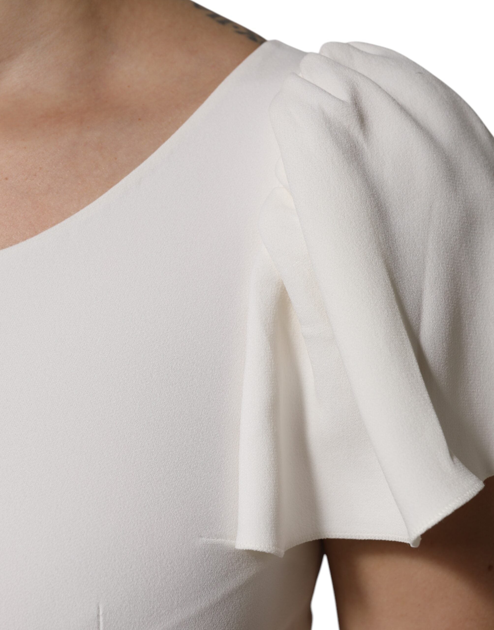 Dolce & Gabbana White Viscose Round Neck Short Sleeves Women's Top