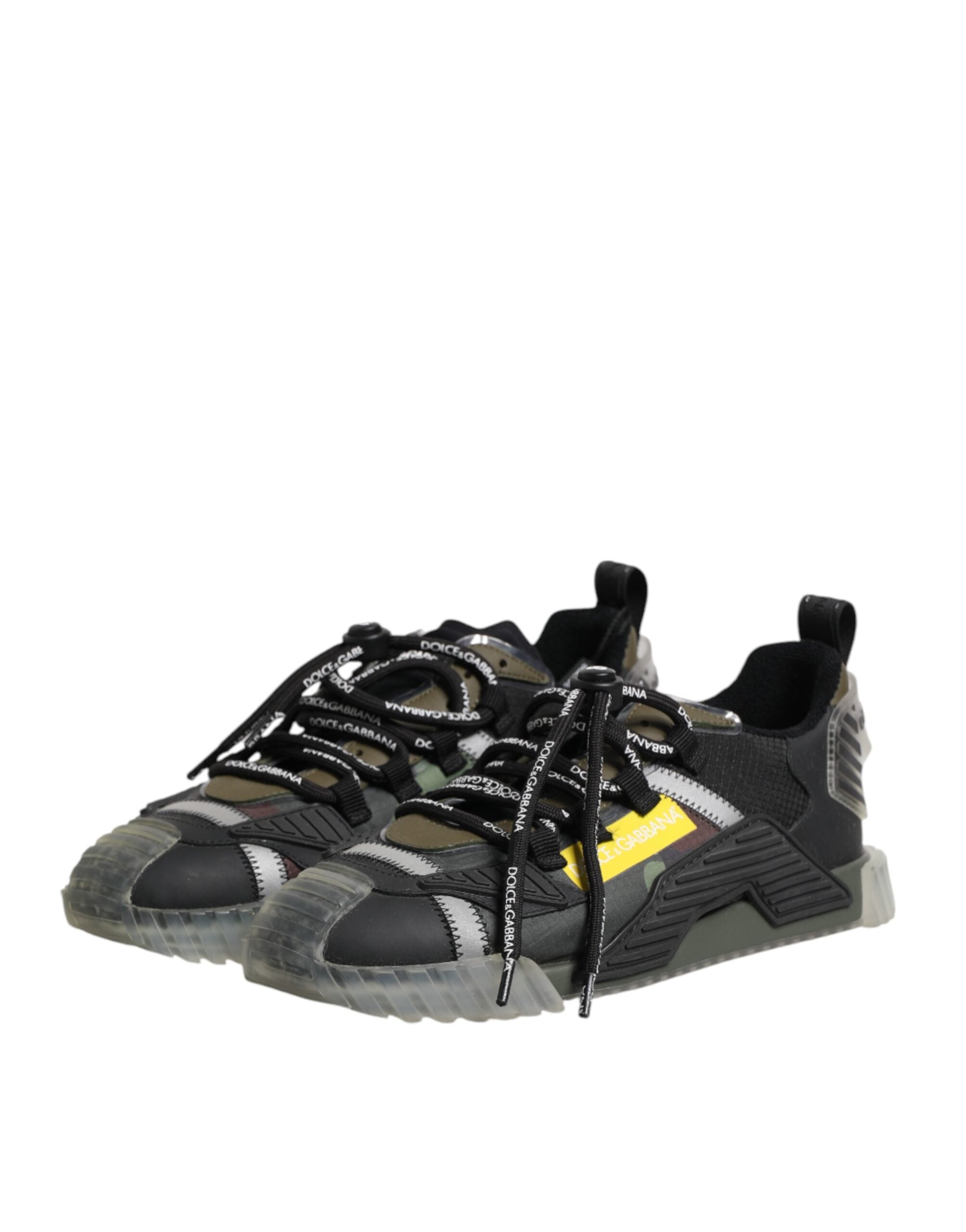 Dolce & Gabbana Multicolor Lace Up Low Top NS1 Sneakers Men's Shoes
