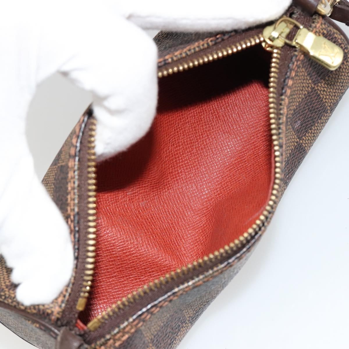 Louis Vuitton Papillon Pochette Damier Brown Canvas Clutche & Pouche Bag (Pre-Owned)