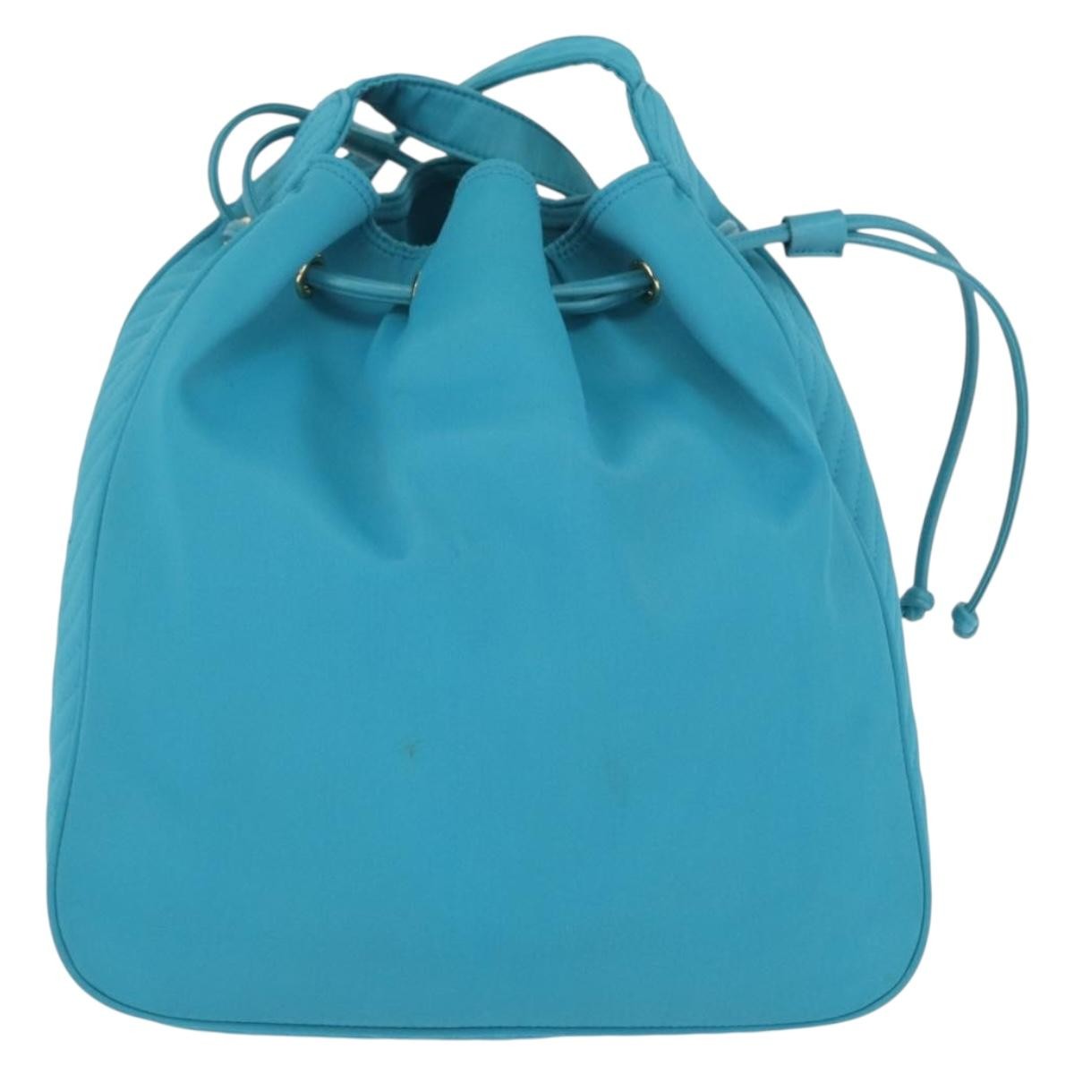 Saint Laurent Vintage Nylon Turquoise Nylon Shoulder Bag Bag (Pre-Owned)