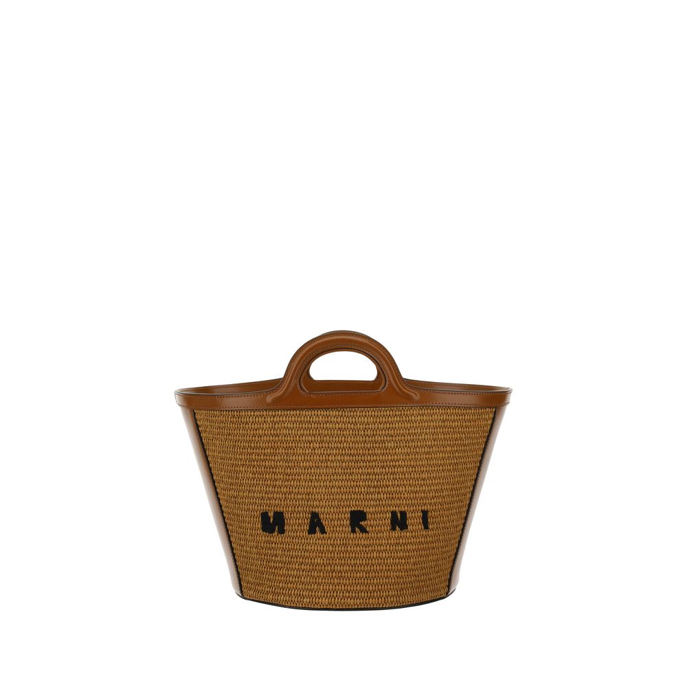 Marni Brown Cotton Shoulder Women's Bag