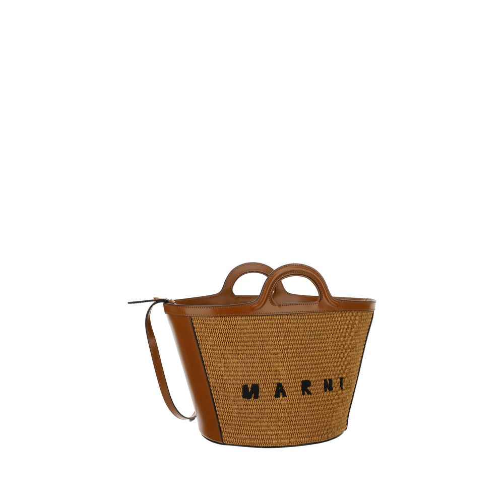 Marni Brown Cotton Shoulder Women's Bag