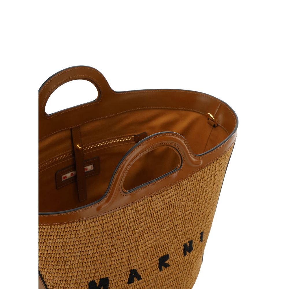 Marni Brown Cotton Shoulder Women's Bag