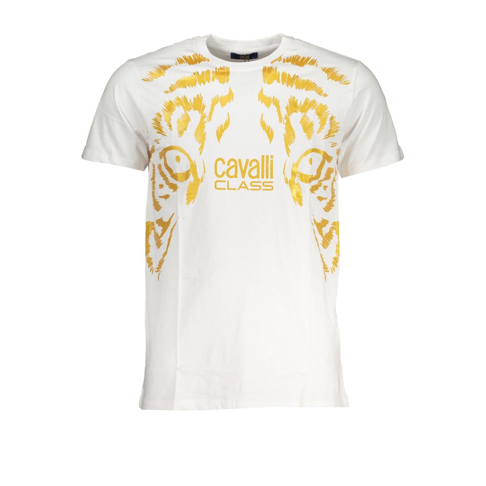 Cavalli Class Bianco Cotton Men Men's T-Shirt
