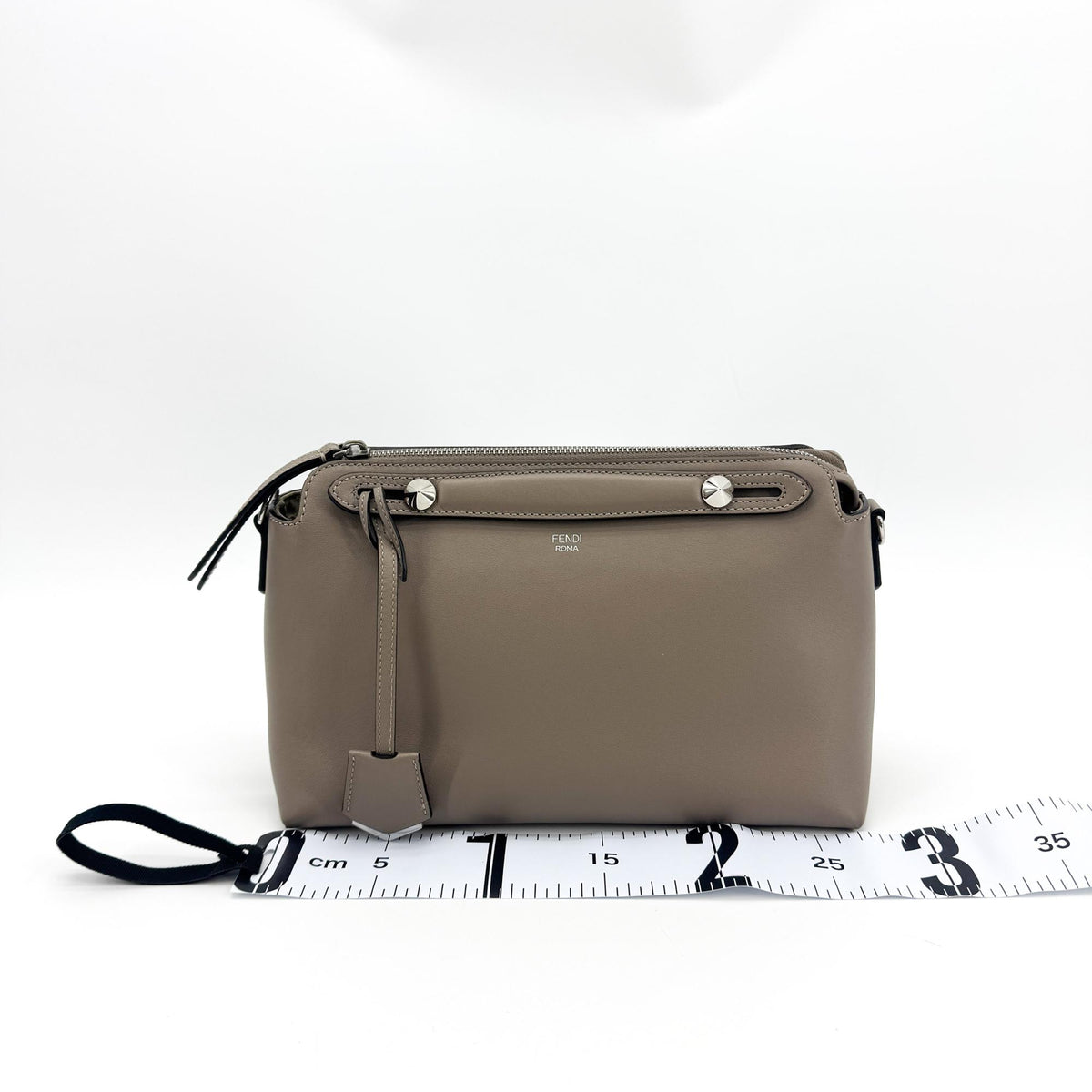 Fendi By The Way Satchel Calfskin Gray Calfskin Handbag (Pre-Owned)