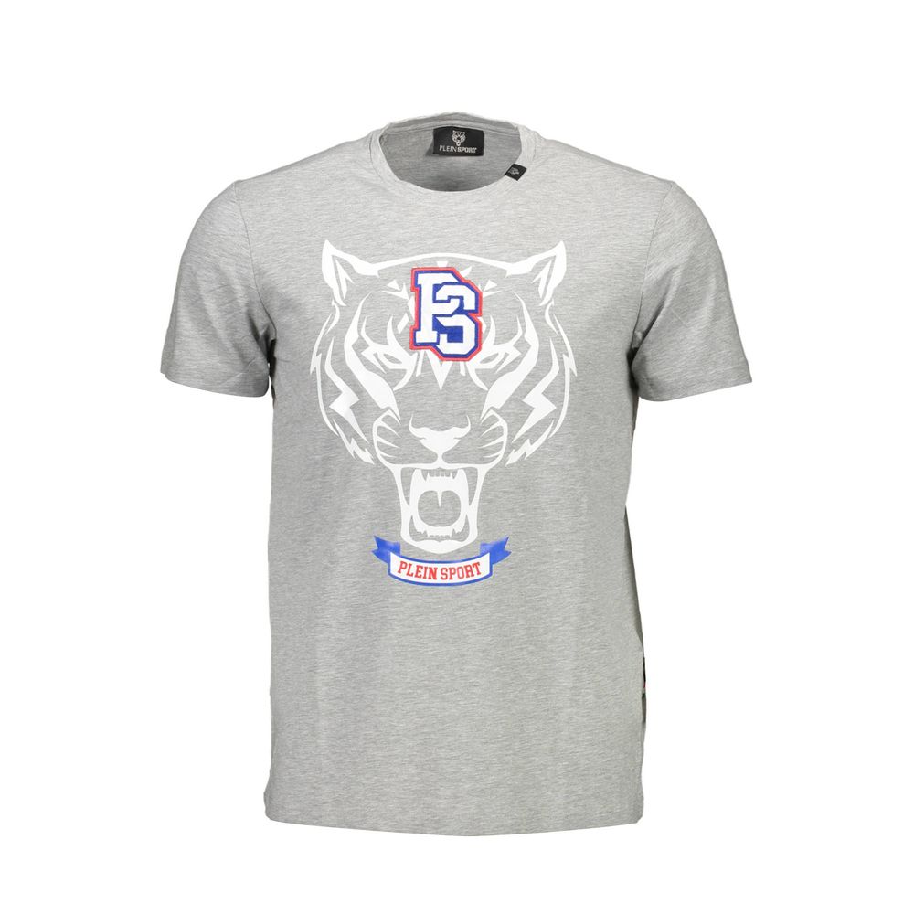 Plein Sport Gray Cotton Men Men's T-Shirt
