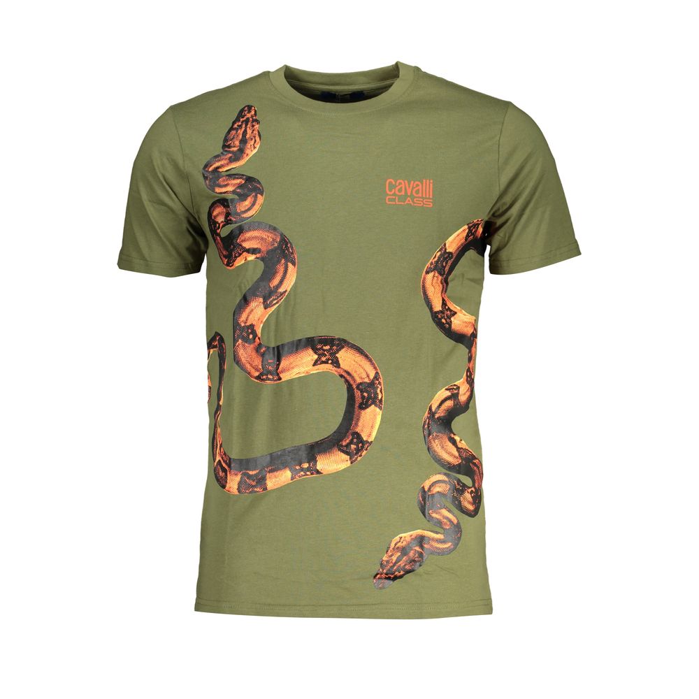 Cavalli Class Verde Cotton Mens Men's T-Shirt
