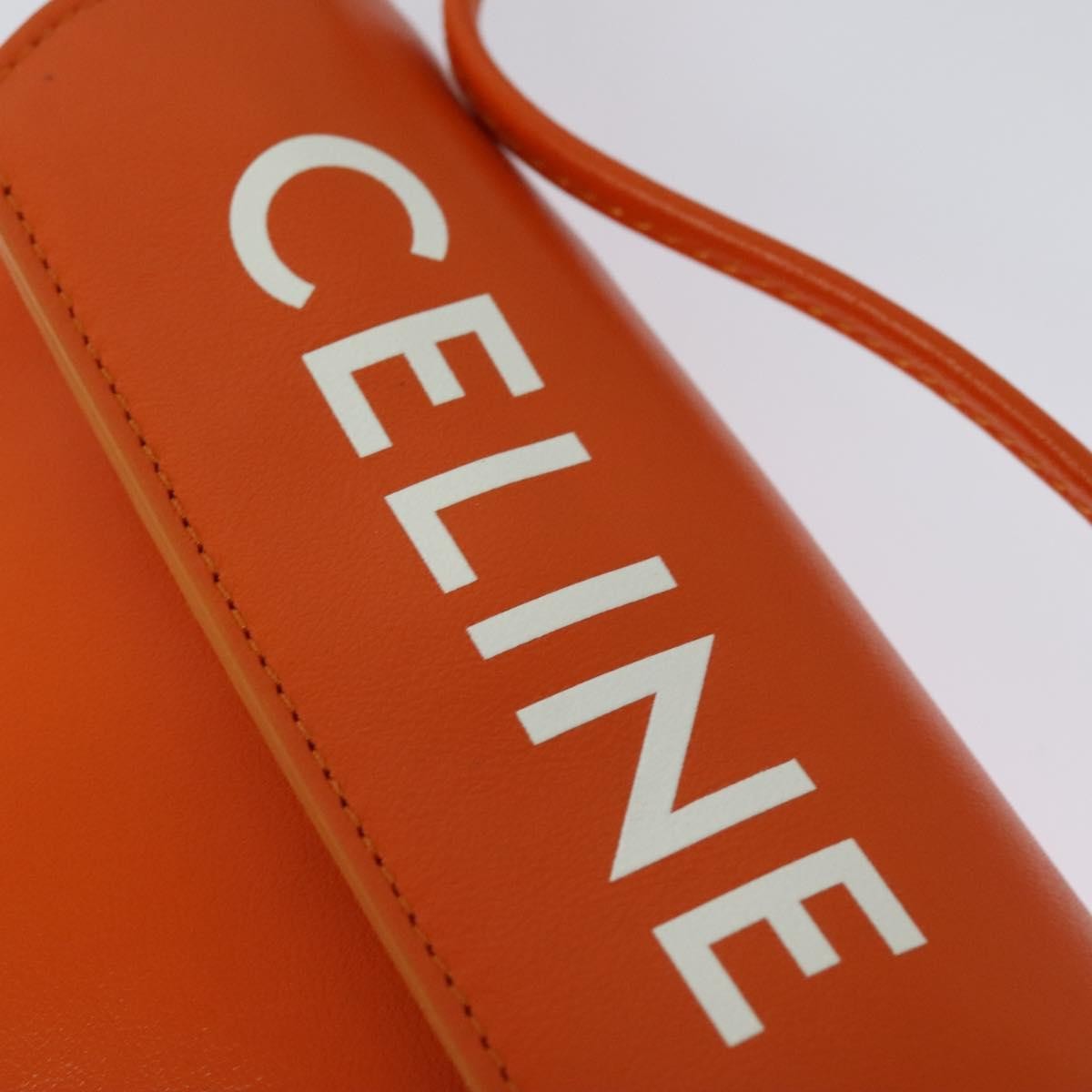 Celine Triangle Leather Orange Leather Shoulder Bag Bag (Pre-Owned)