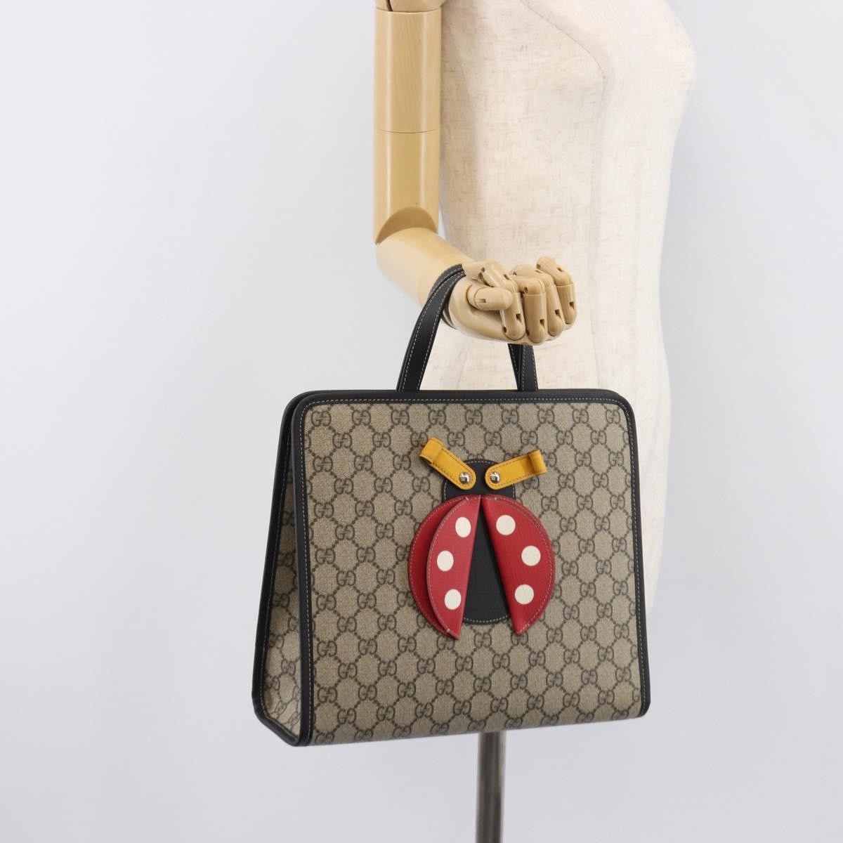 Gucci Children's Convertible Gg Coated Canvas With Applique Beige Canvas Tote Bag Bag (Pre-Owned)