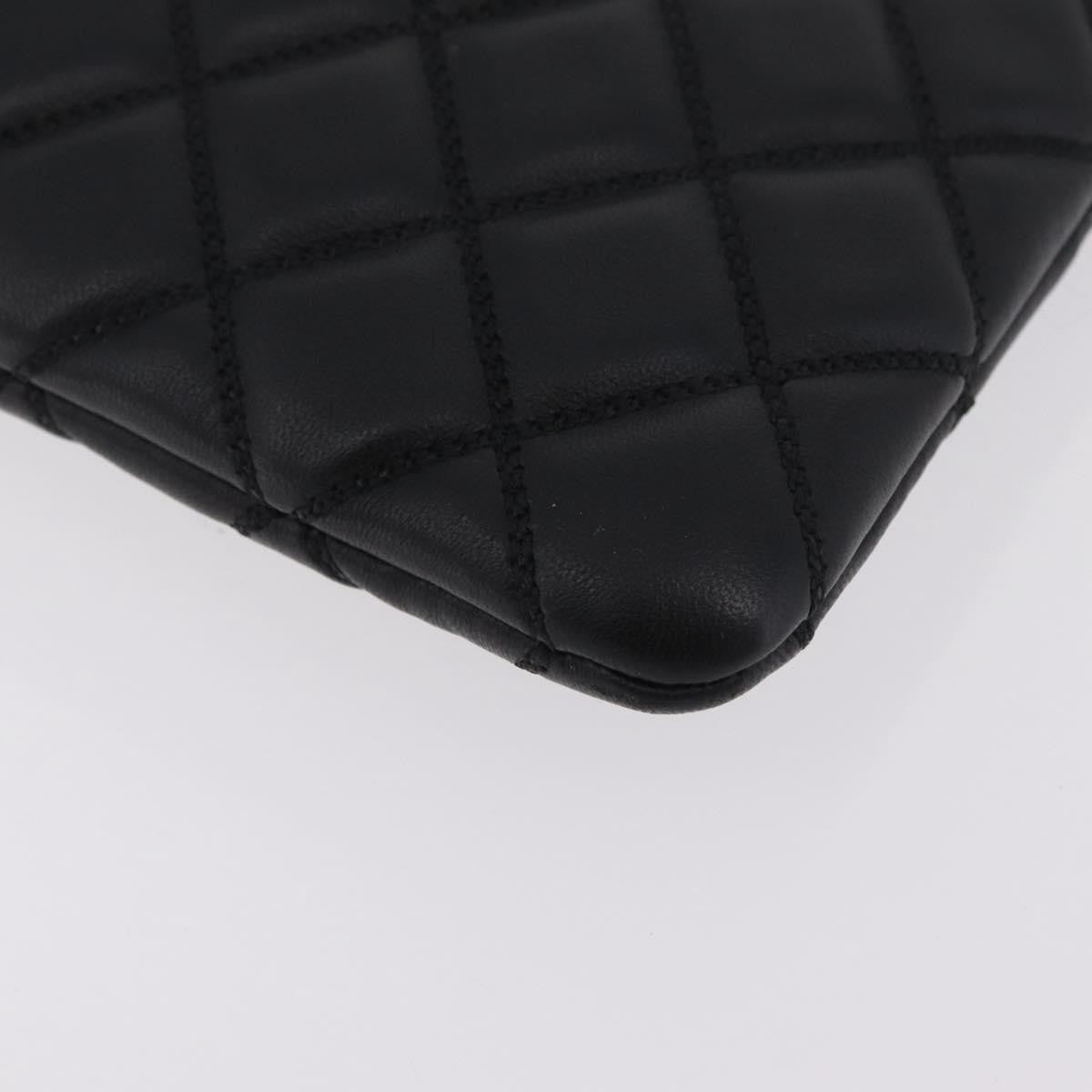 Chanel Bicolor Boy O Case Clutch Lambskin Black Leather Clutche & Pouche Bag (Pre-Owned)