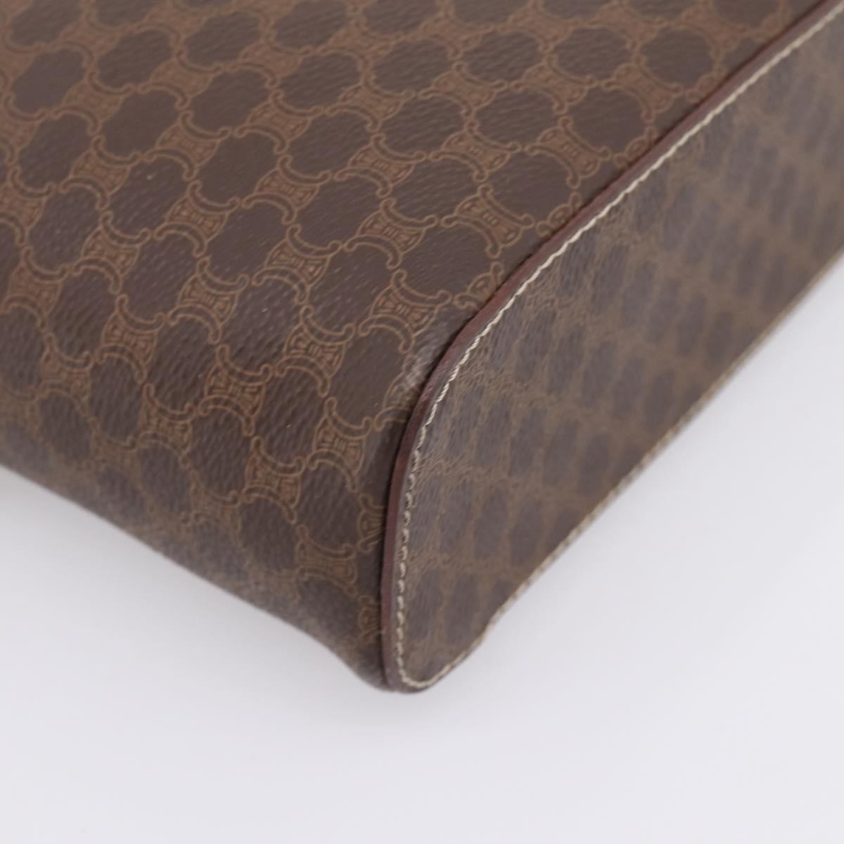 Celine Top Handle Vanity Box Triomphe Coated Canvas Brown Canvas Handbag (Pre-Owned)