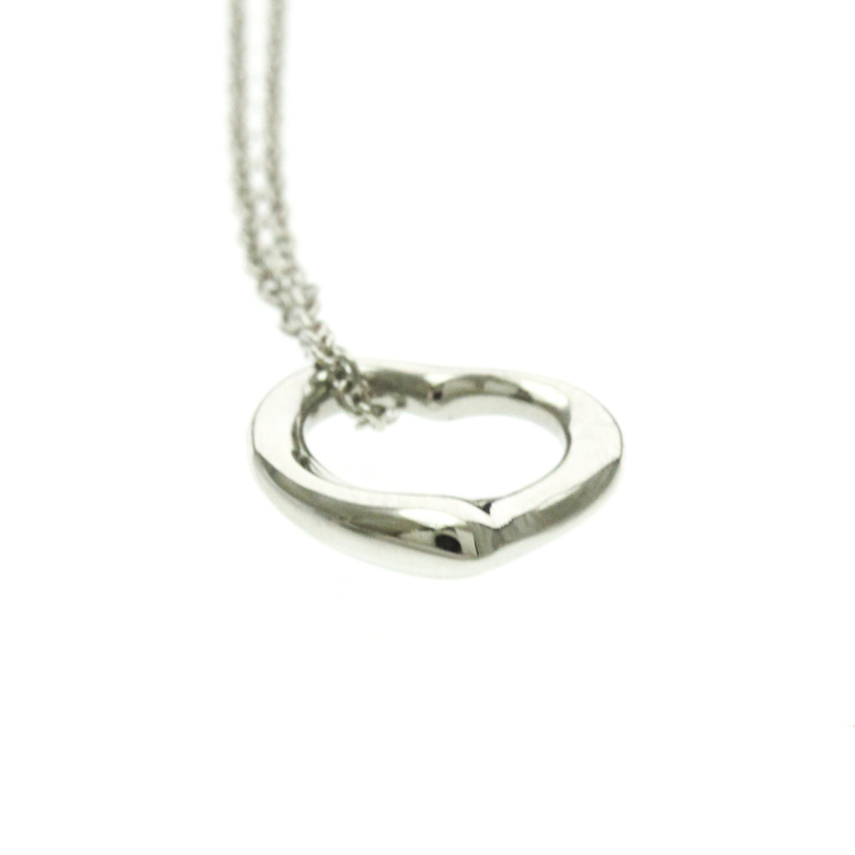 Tiffany & Co. Elsa Peretti Open Heart Pendant Platinum Silver Platinum Necklace Jewelry (Pre-Owned)