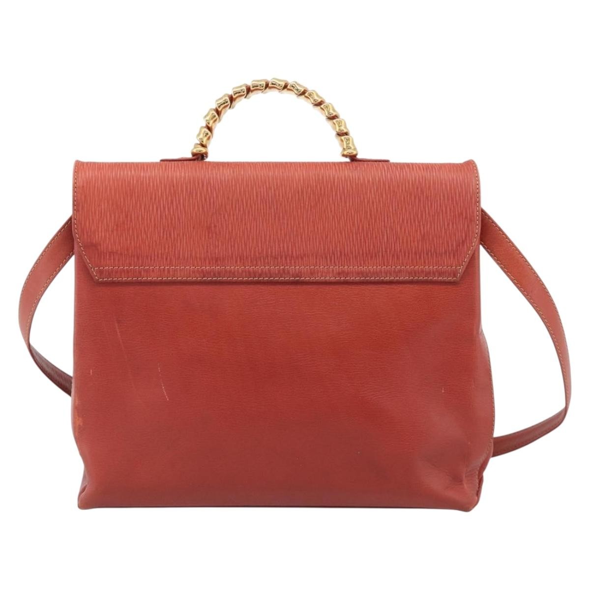 Loewe Vintage Velazquez Top Handle Leather Orange Leather Handbag (Pre-Owned)