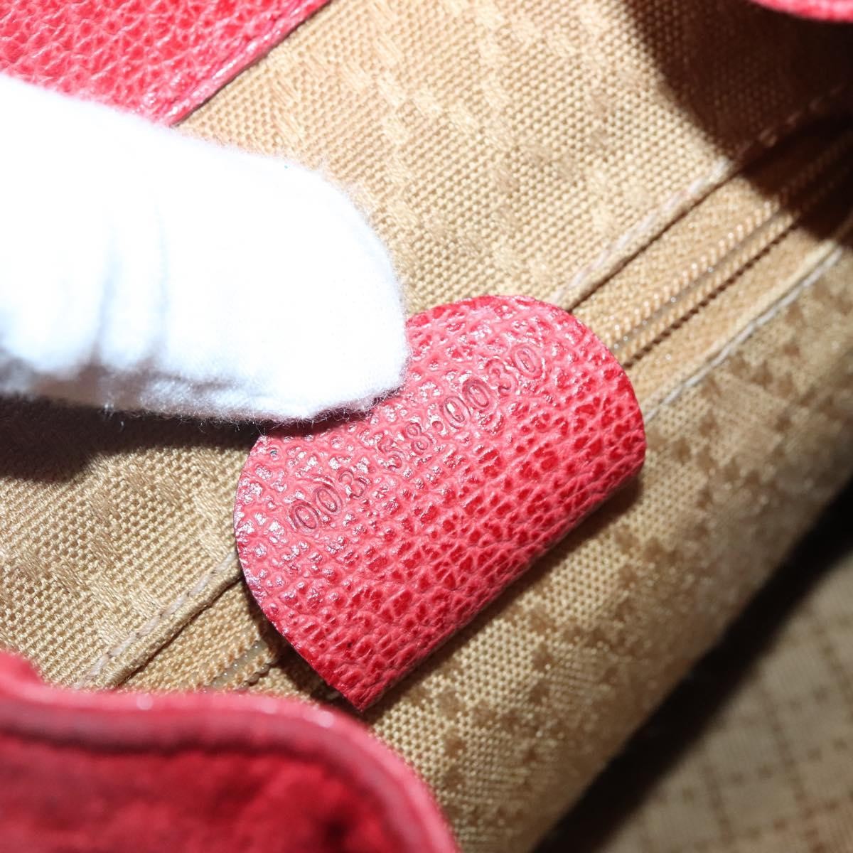 Gucci Vintage Bamboo Suede Red Suede Backpack Bag (Pre-Owned)