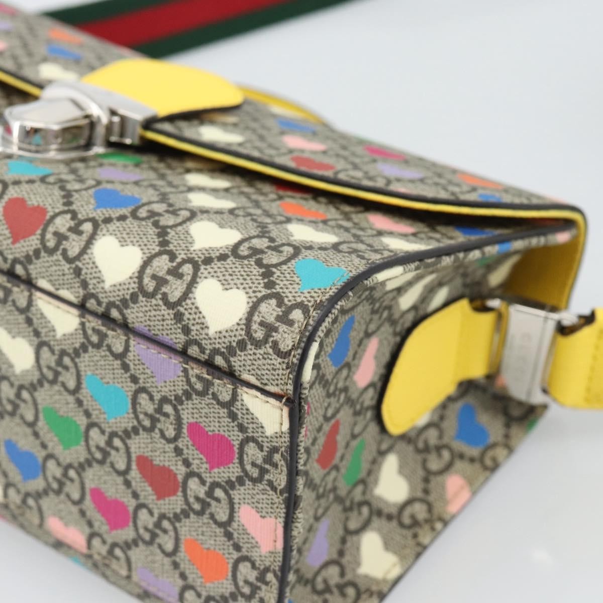 Gucci Children's Top Handle Flap Printed Gg Coated Canvas Beige Canvas Handbag (Pre-Owned)