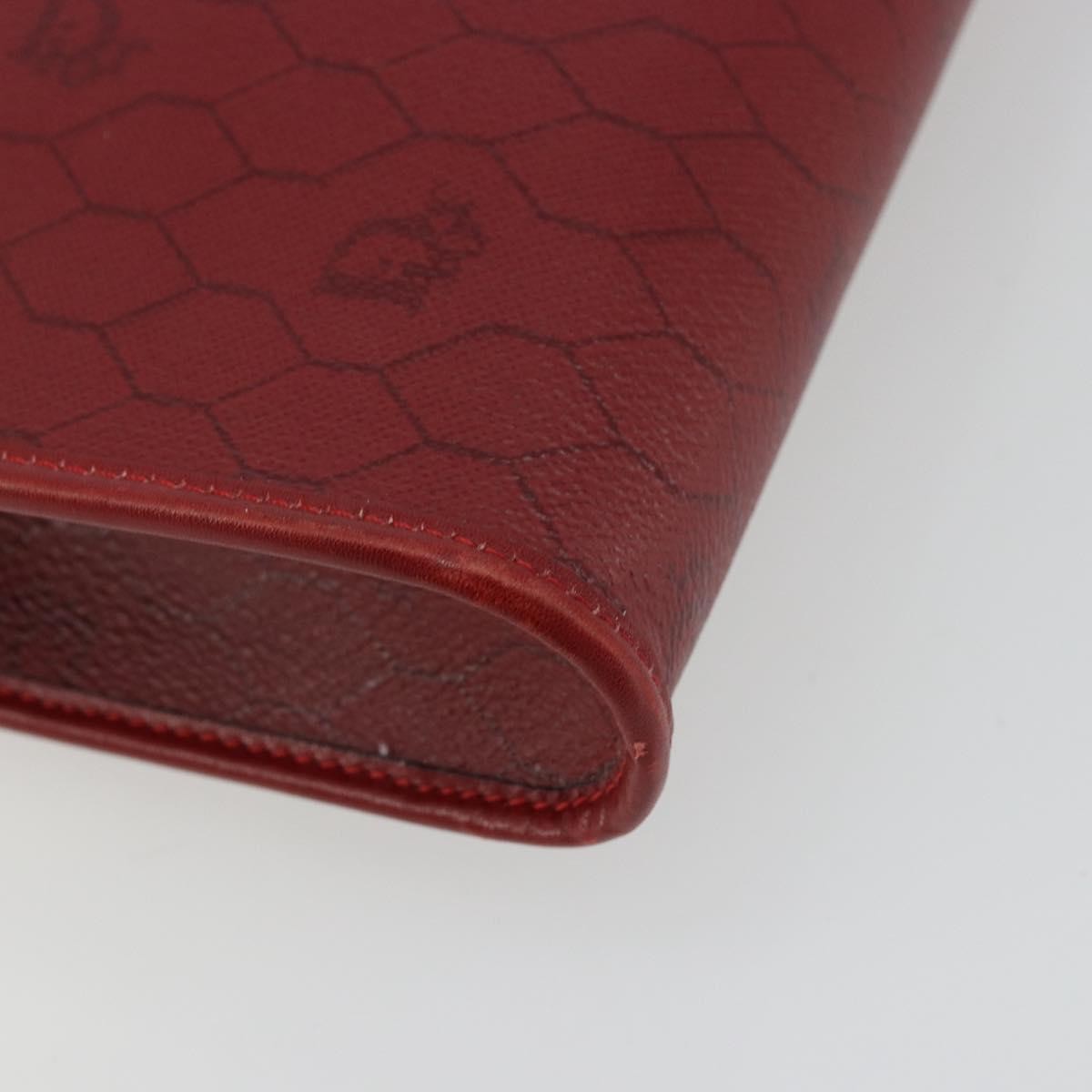 Christian Dior Vintage Honeycomb Canvas Red Canvas Shoulder Bag Bag (Pre-Owned)