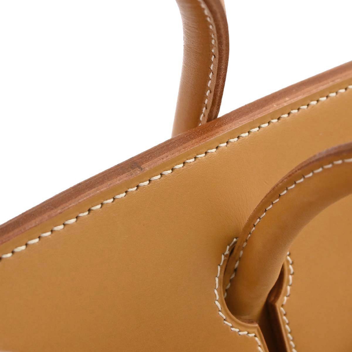 Hermes Hac Birkin Brown Vache Natural With Gold Hardware Neutral Leather Handbag (Pre-Owned)