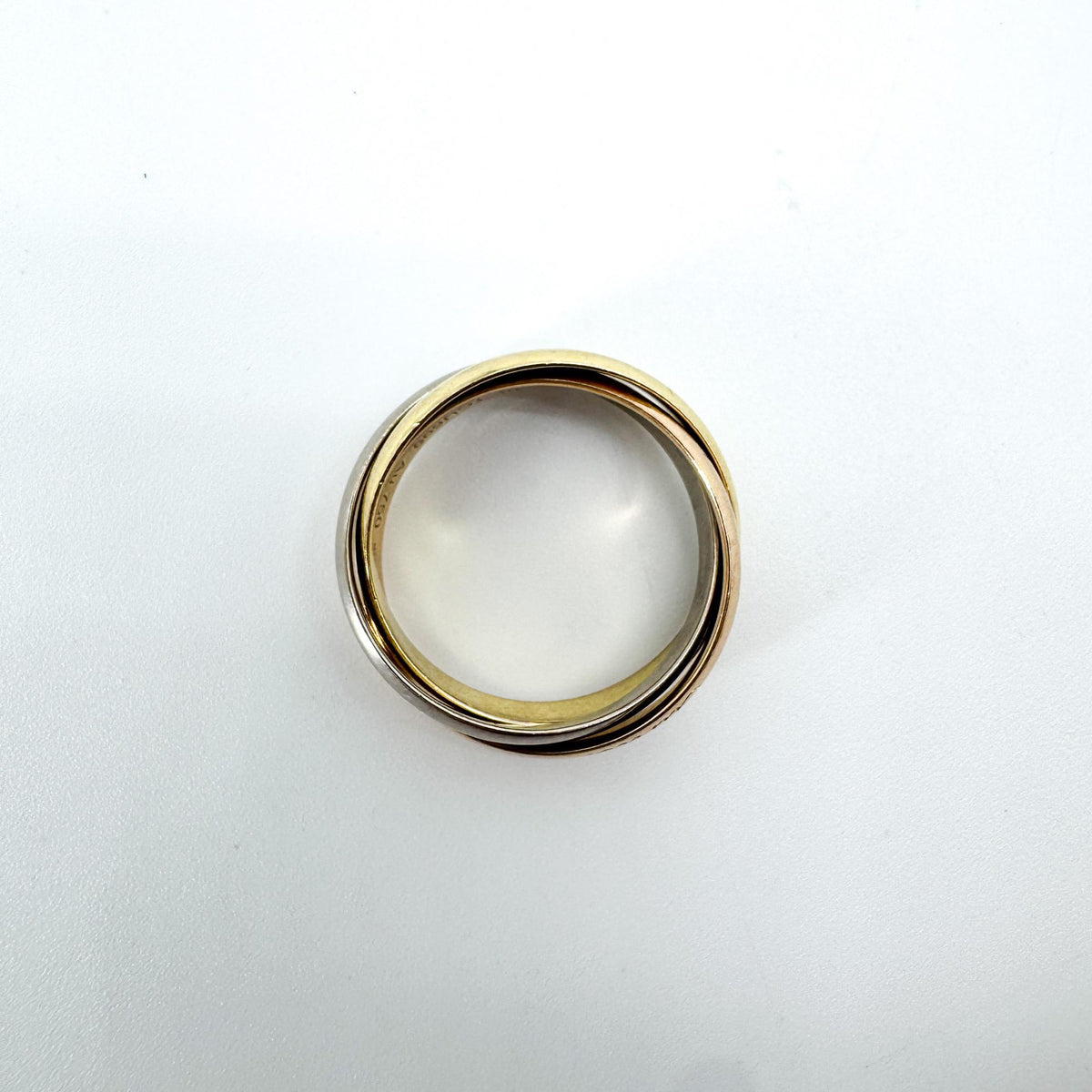 Cartier Trinity 18K Tricolor Gold Gold Gold Ring Jewelry (Pre-Owned)