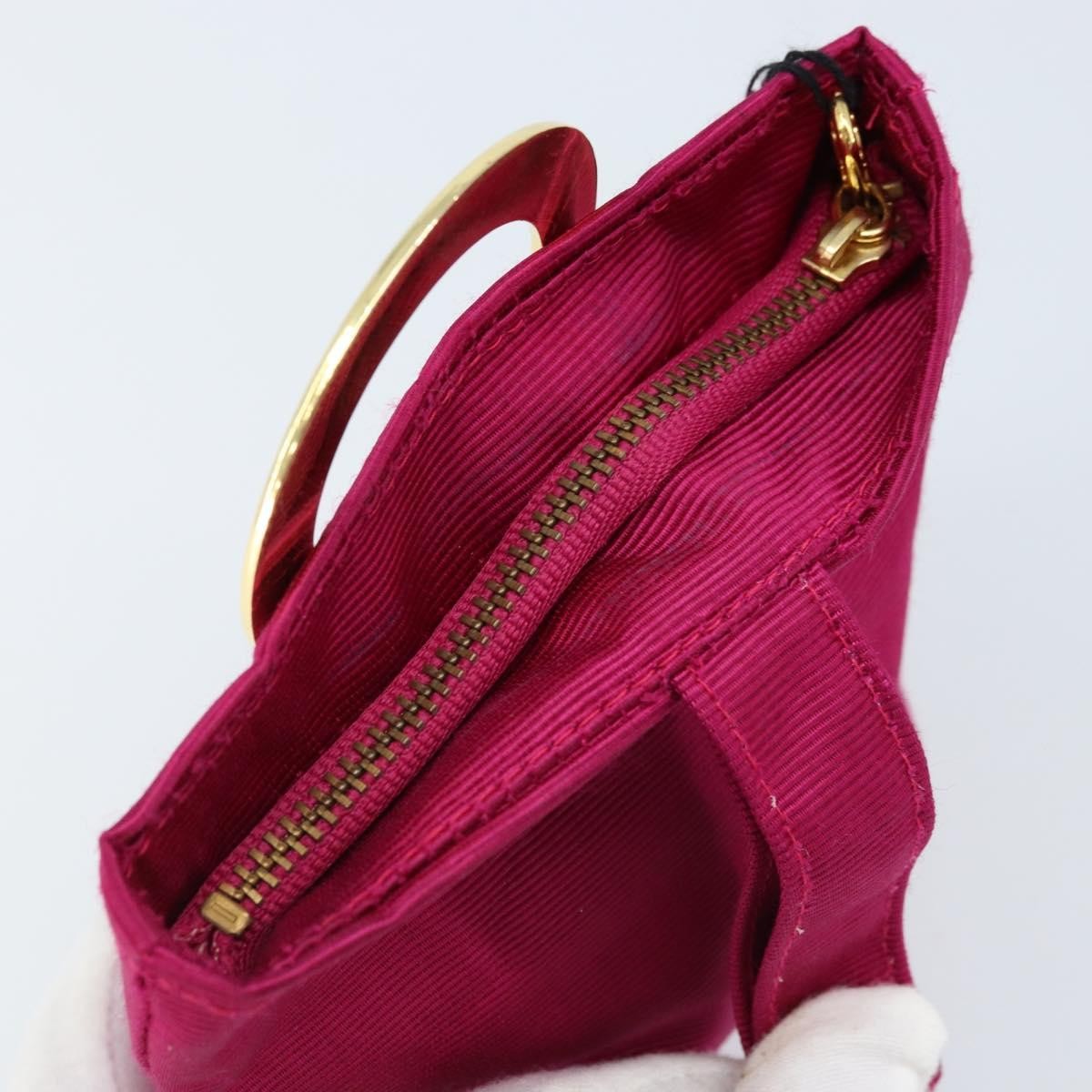 Celine Circle Logo Canvas Pink Canvas Clutche & Pouche Bag (Pre-Owned)