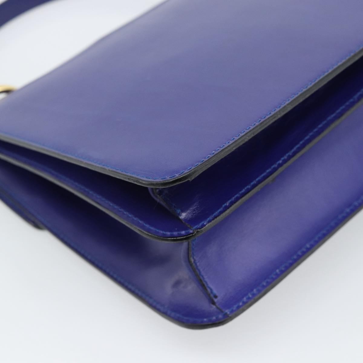 Celine Vintage Carriage Top Handle Leather Blue Leather Handbag (Pre-Owned)