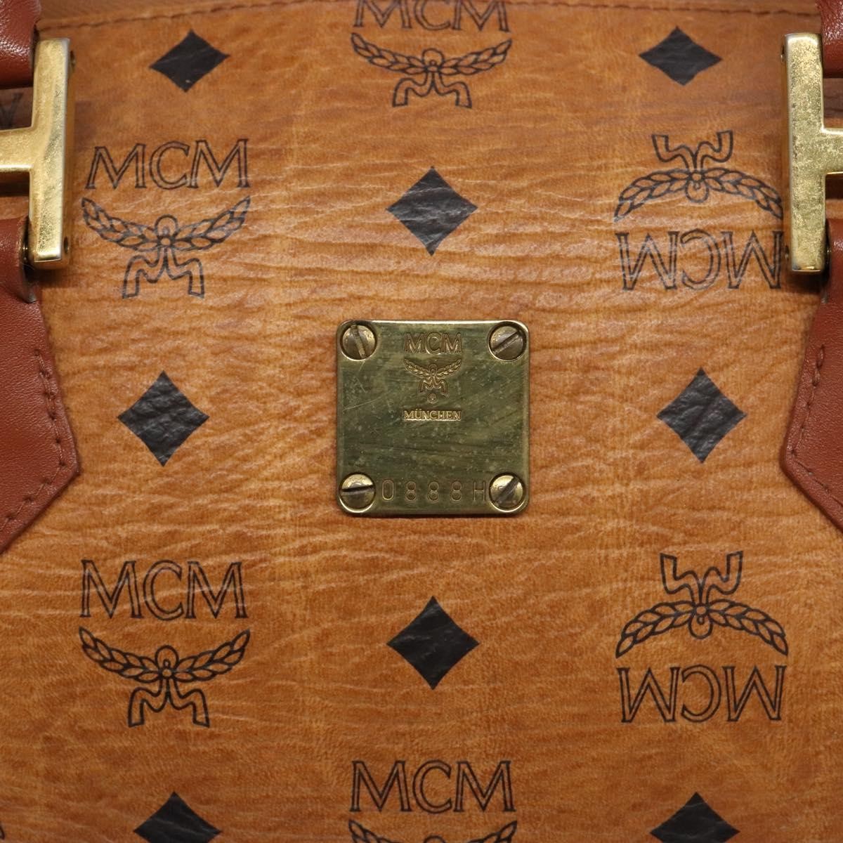 MCM Visetos Logogramme Canvas And Leather Brown Pvc Handbag (Pre-Owned)