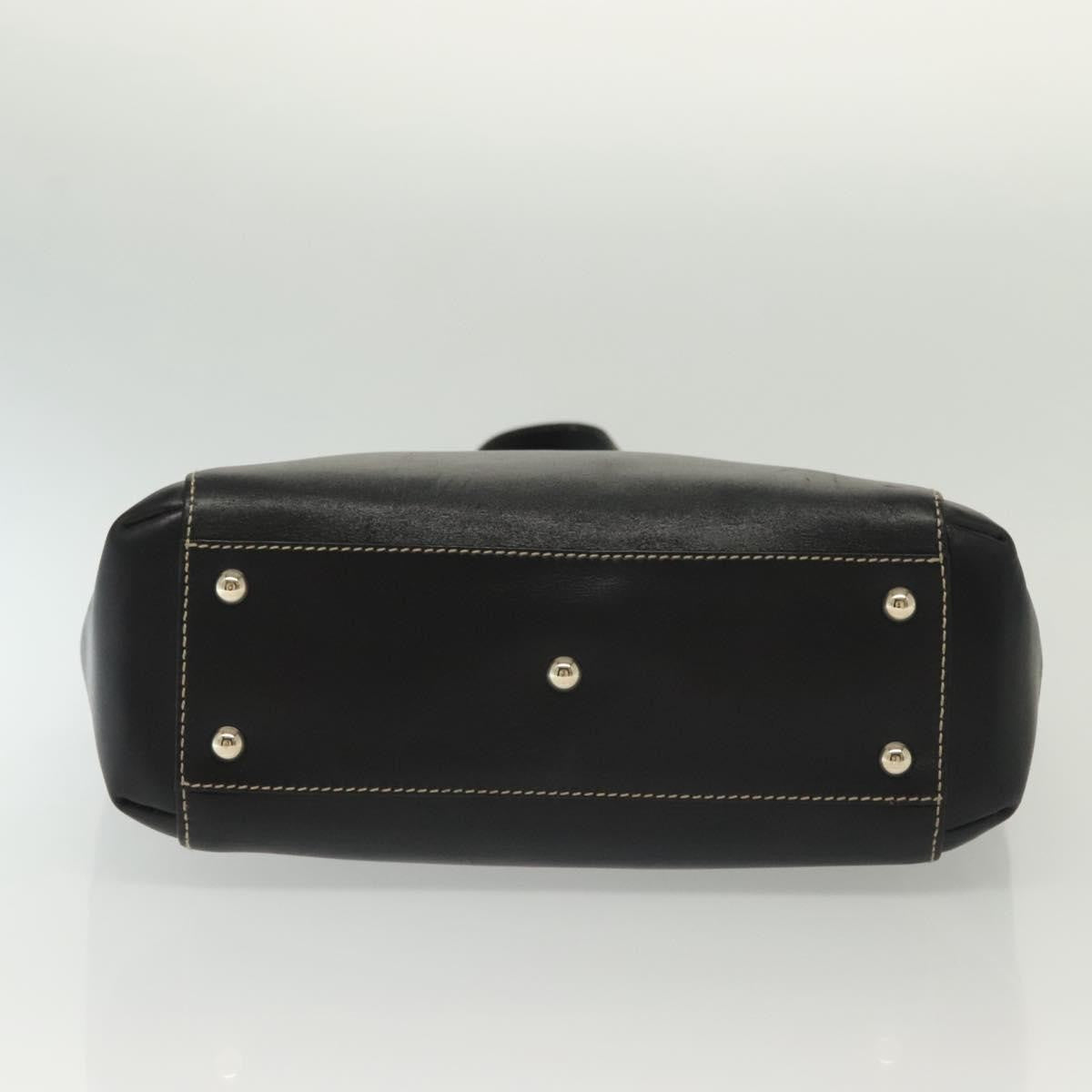 Gucci Tote Leather Black Leather Tote Bag Bag (Pre-Owned)