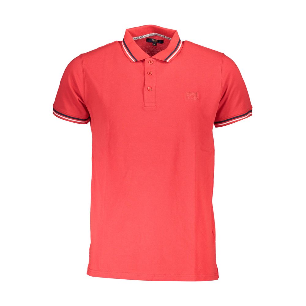 Cavalli Class Red Cotton Men Polo Men's Shirt