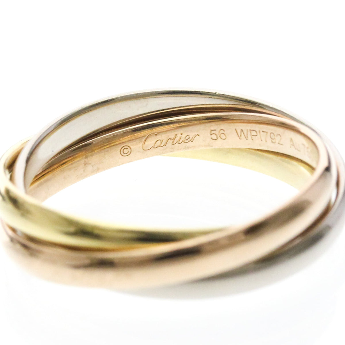 Cartier Trinity 18K Tricolor Gold Gold Gold Ring Jewelry (Pre-Owned)
