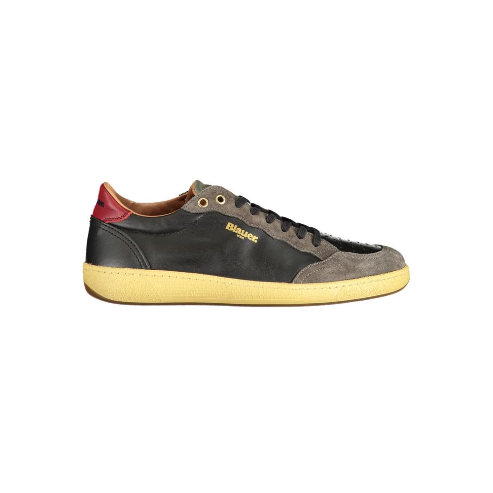 Blauer Black Leather Men Men's Sneaker