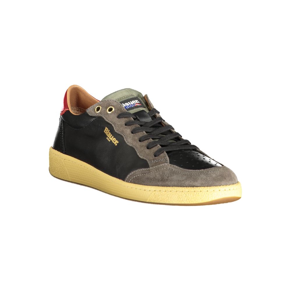 Blauer Black Leather Men Men's Sneaker