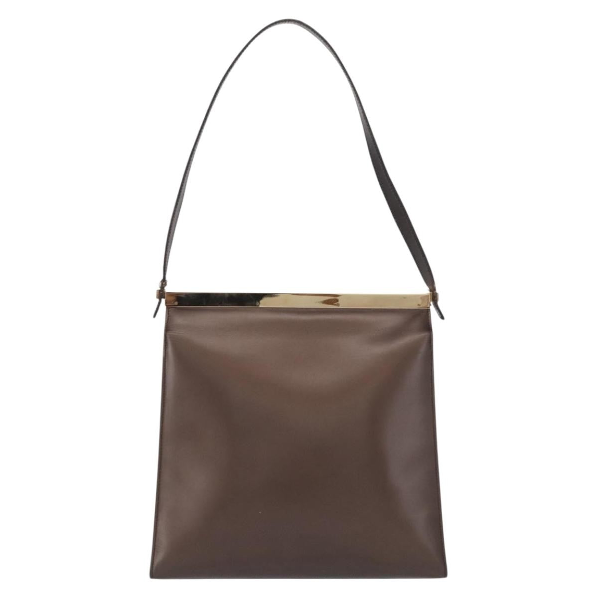 Gucci Vintage Leather Brown Leather Shoulder Bag Bag (Pre-Owned)