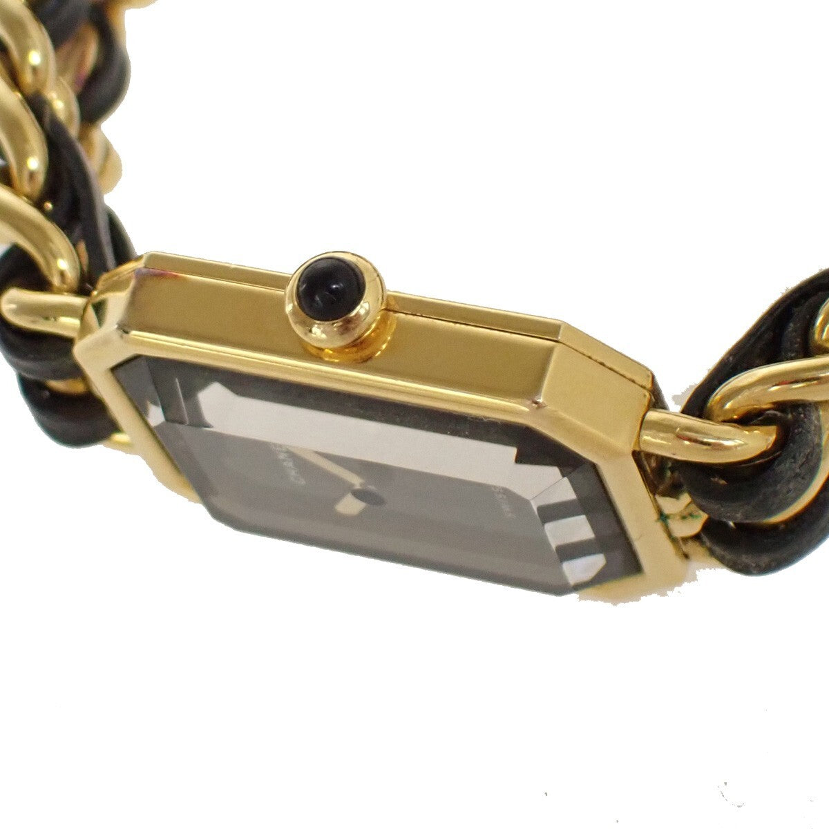 Chanel Premiere Rock Quartz Plated Metal And Leather Watch (Pre-Owned)