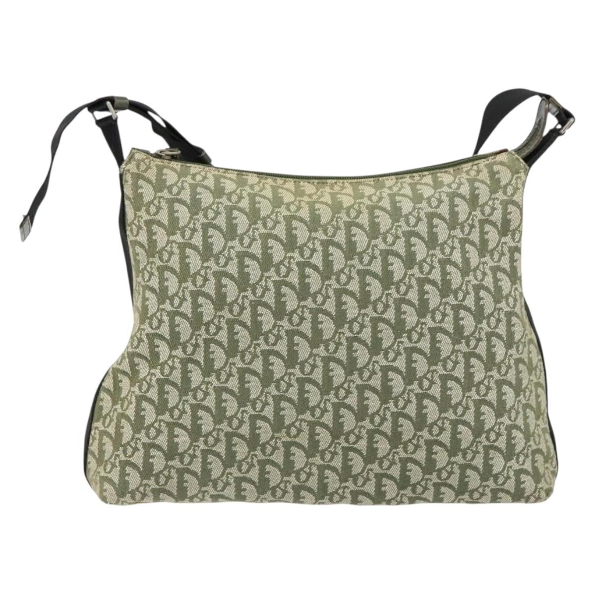 Christian Dior Vintage Trotter Canvas Green Canvas Shoulder Bag Bag (Pre-Owned)