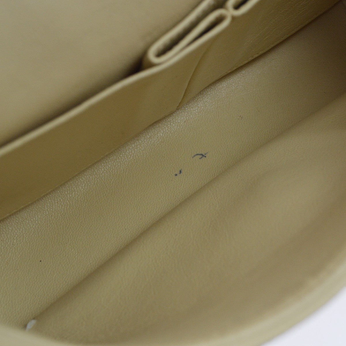 Chanel Timeless - Classic Double Flap Quilted Lambskin Beige Leather Shoulder Bag Bag (Pre-Owned)