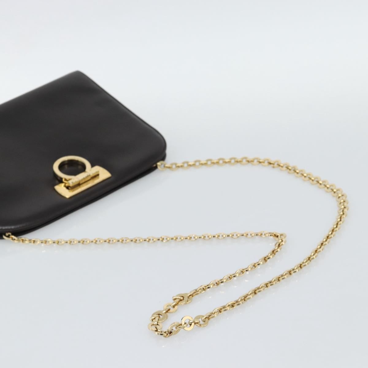 Salvatore Ferragamo Vintage Gancini Chain Leather Brown Leather Shoulder Bag Bag (Pre-Owned)