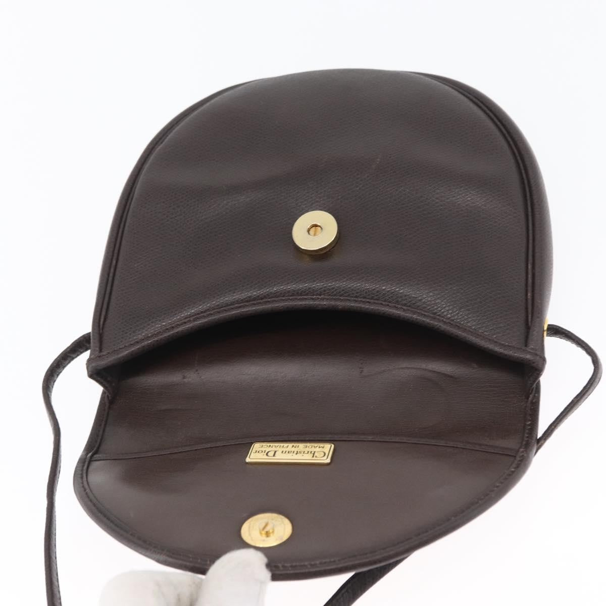 Christian Dior Vintage Cd Logo Leather Brown Leather Shoulder Bag Bag (Pre-Owned)