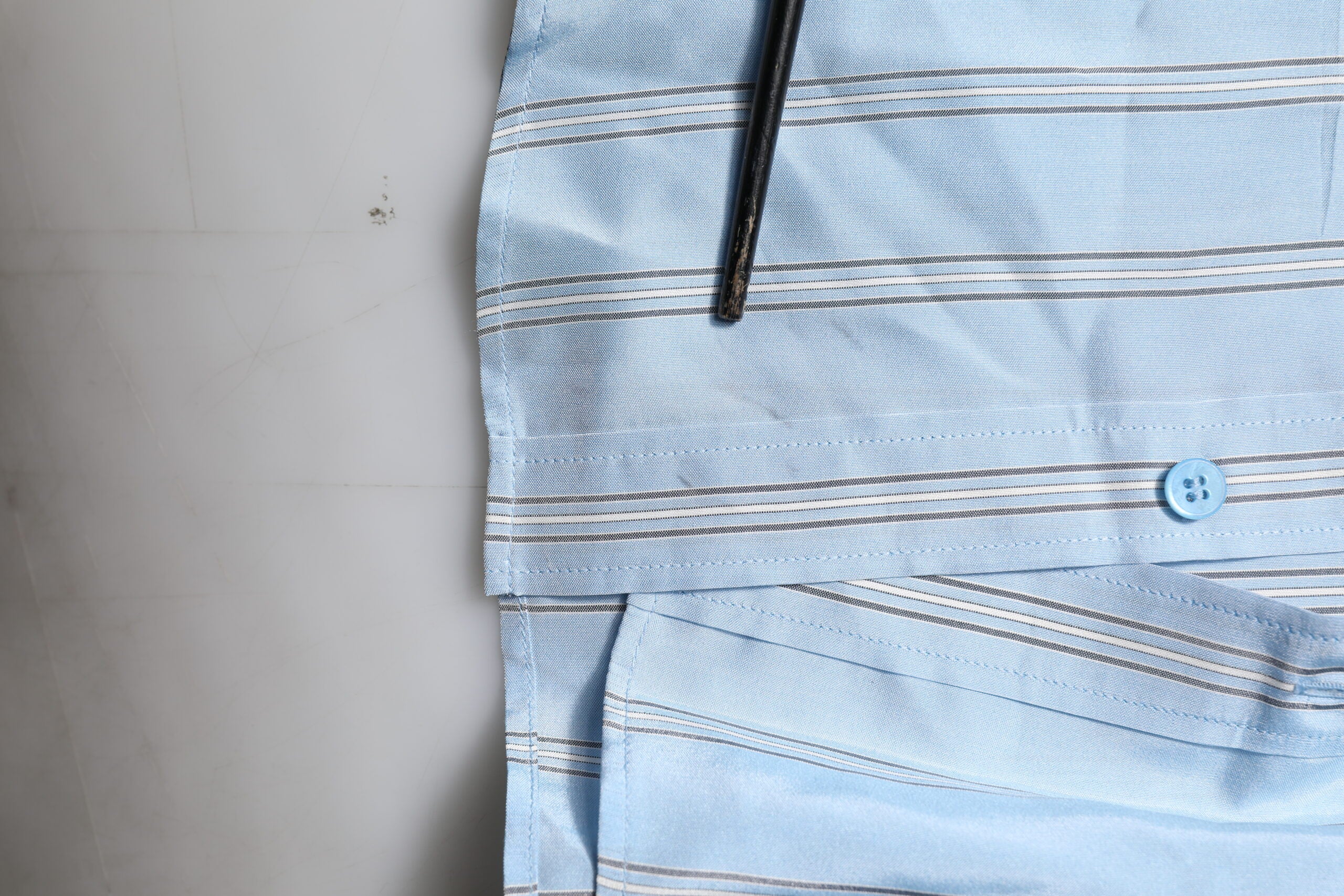 Dolce & Gabbana Blue Striped MARTINI Long Sleeve Dress Men's Shirt (Pre-Owned)