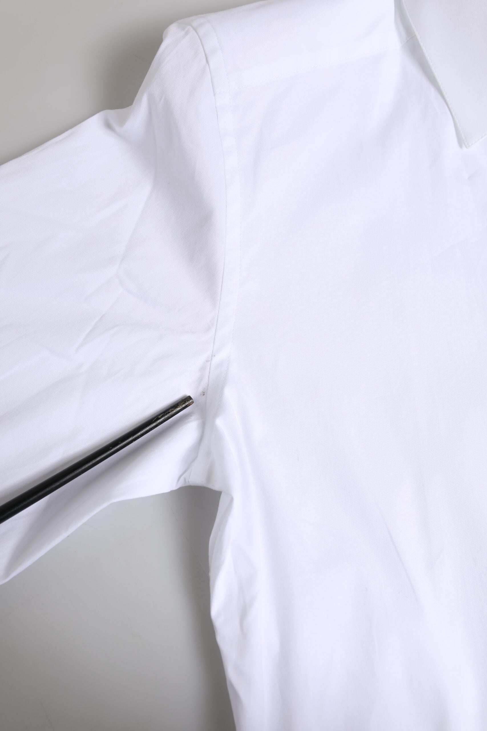 Dolce & Gabbana White Cotton GOLD Long Sleeves Dress Men's Shirt (Pre-Owned)