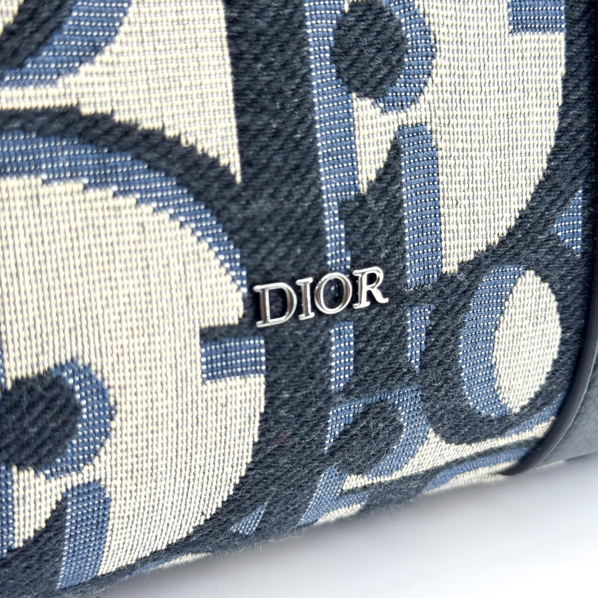 Christian Dior Book Tote With Strap Oblique Canvas Black Canvas Tote Bag Bag (Pre-Owned)
