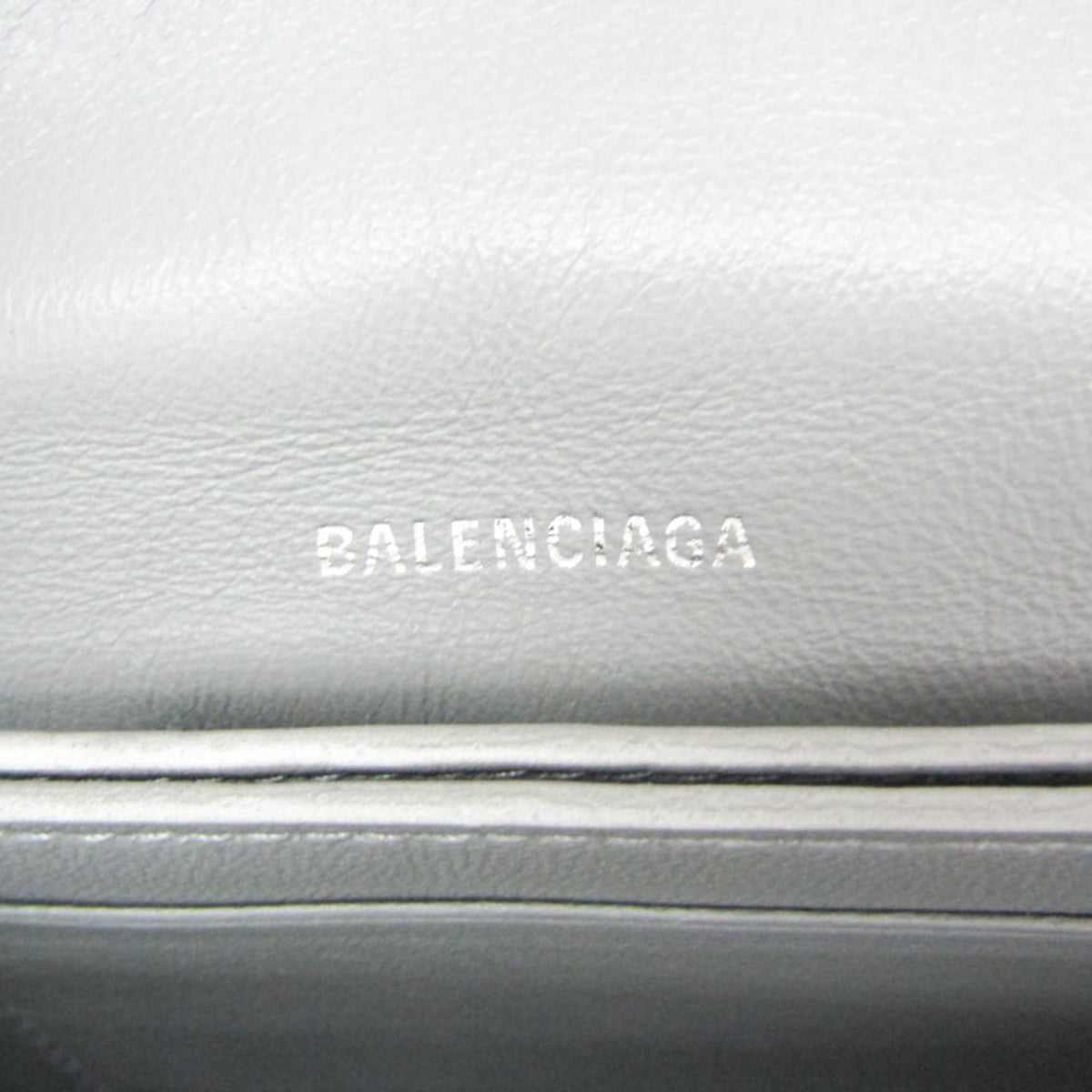 Balenciaga Crush Chain Flap Leather Silver Leather Handbag (Pre-Owned)