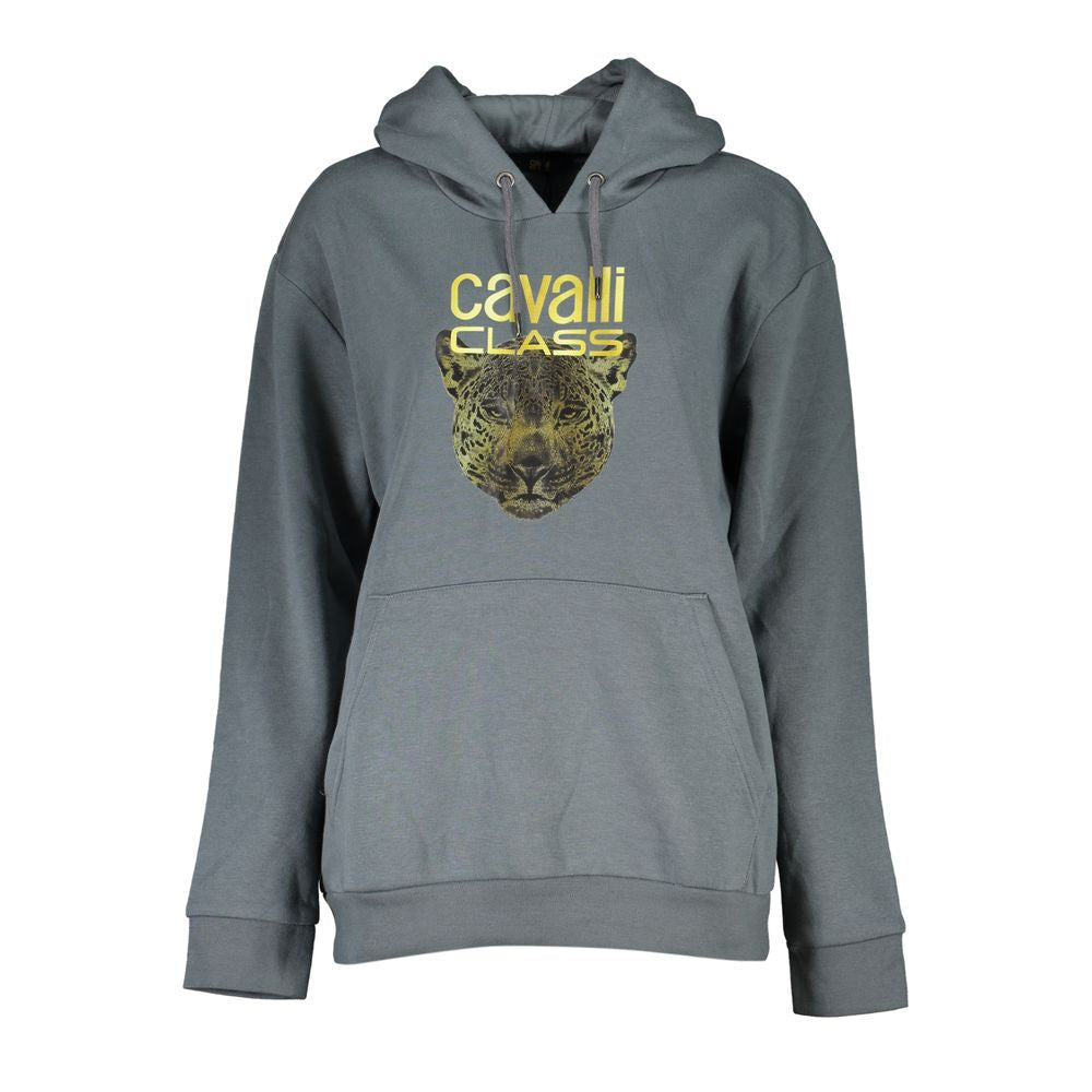 Cavalli Class Grigio Polyester Women Women's Sweatshirt