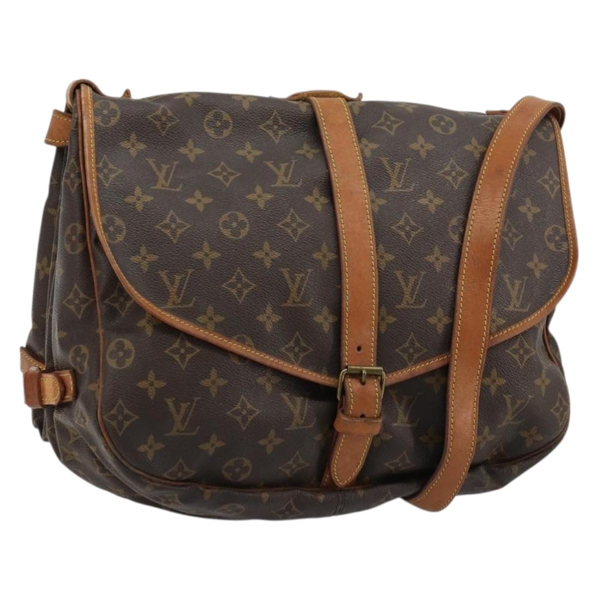 Louis Vuitton Saumur Monogram Canvas Brown Canvas Shoulder Bag Bag (Pre-Owned)