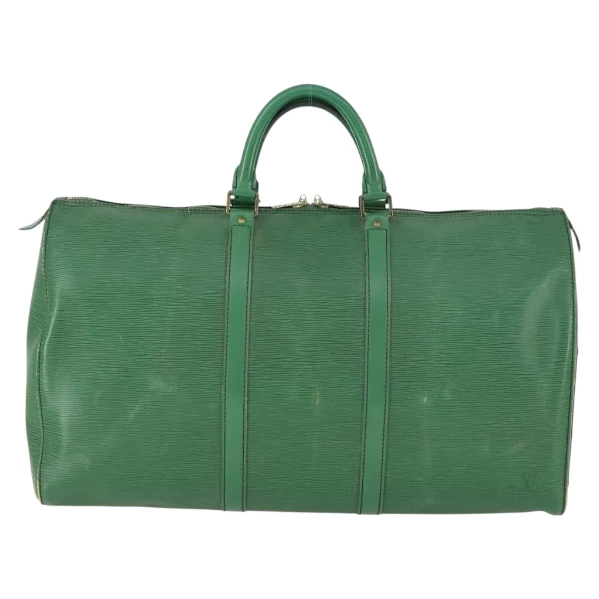 Louis Vuitton Keepall Epi Leather Green Leather Travel Bag Bag (Pre-Owned)