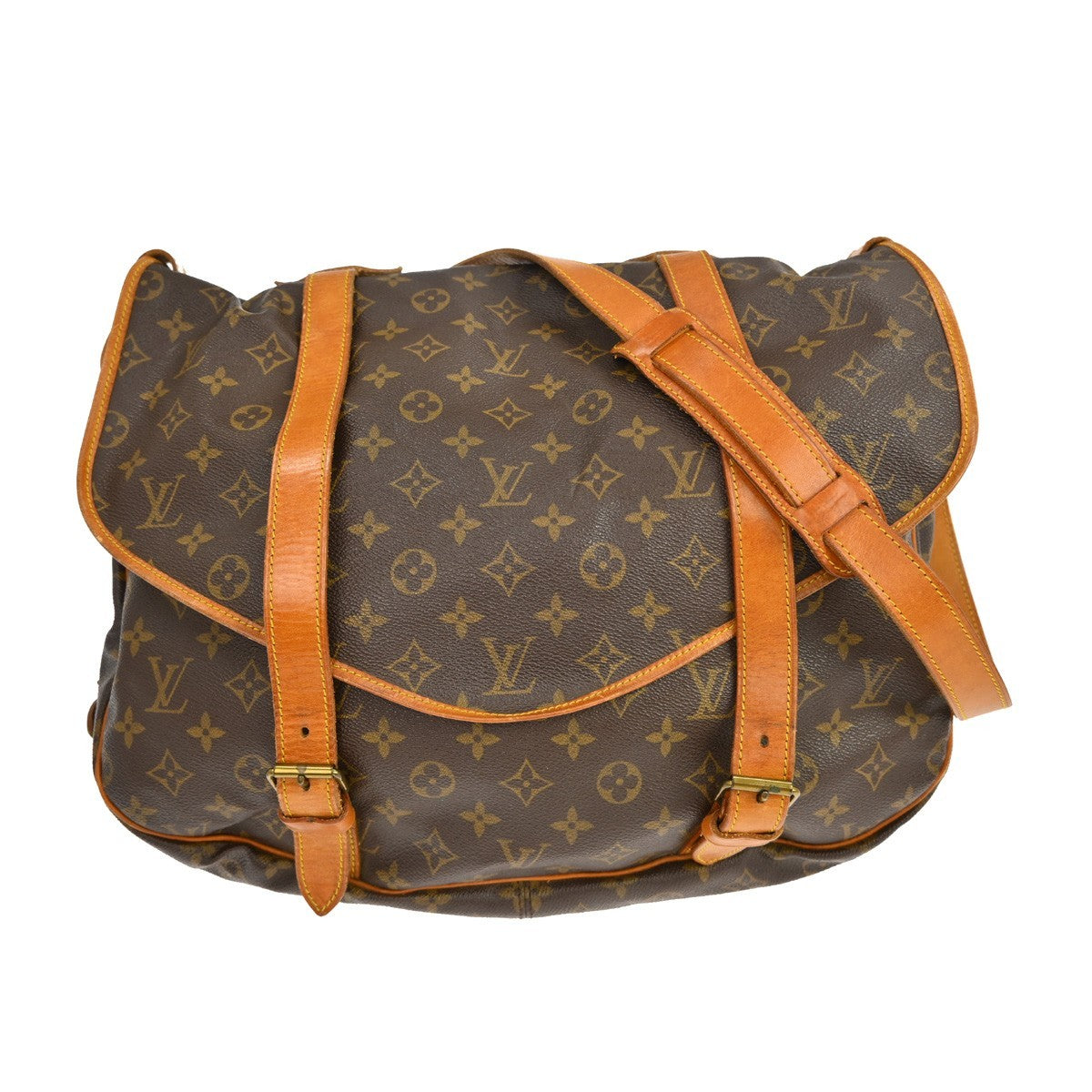 Louis Vuitton Saumur Monogram Canvas Brown Canvas Shoulder Bag Bag (Pre-Owned)
