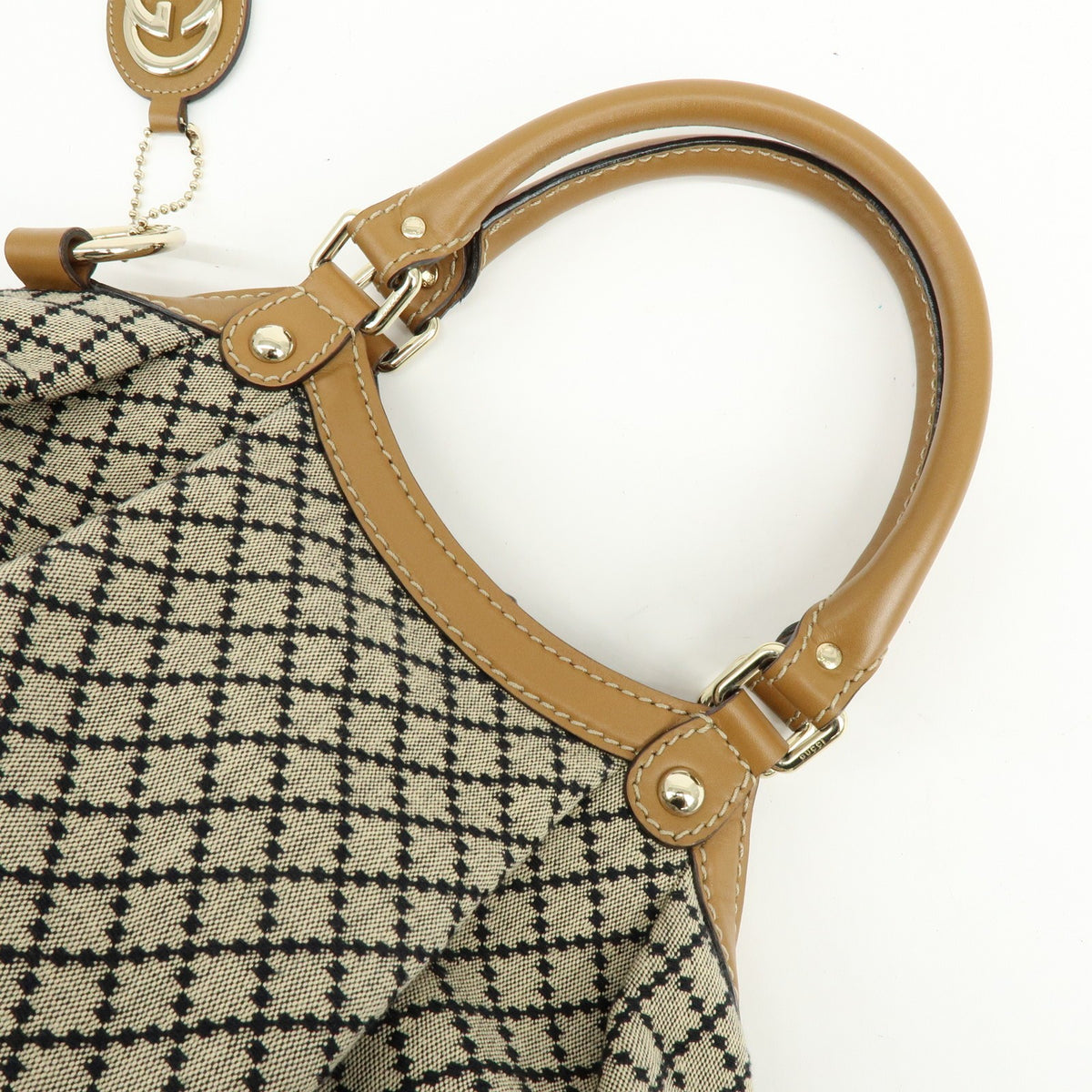 Gucci Sukey Microguccissima Leather Beige Canvas Tote Bag Bag (Pre-Owned)