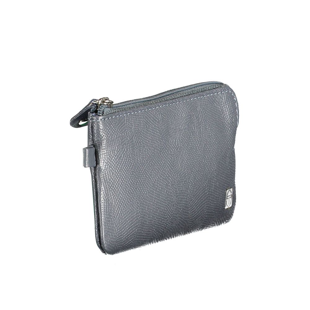 Sergio Tacchini Blue Leather Men Men's Wallet