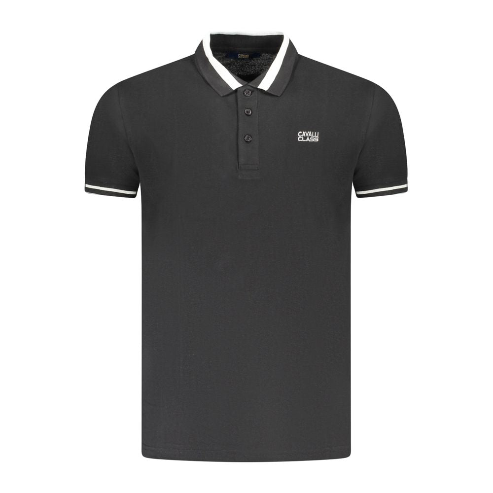 Cavalli Class Black Cotton Men Men's Polo