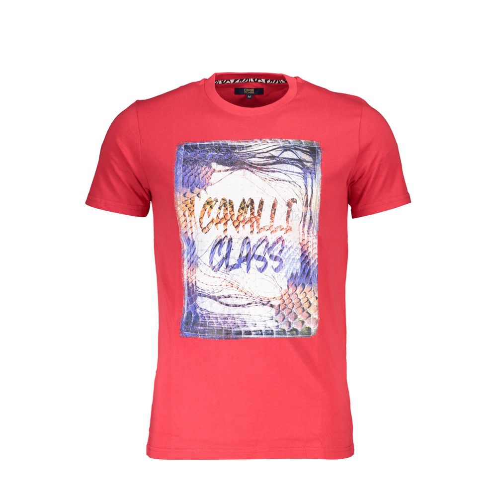 Cavalli Class Rosso Cotton Mens Men's T-Shirt