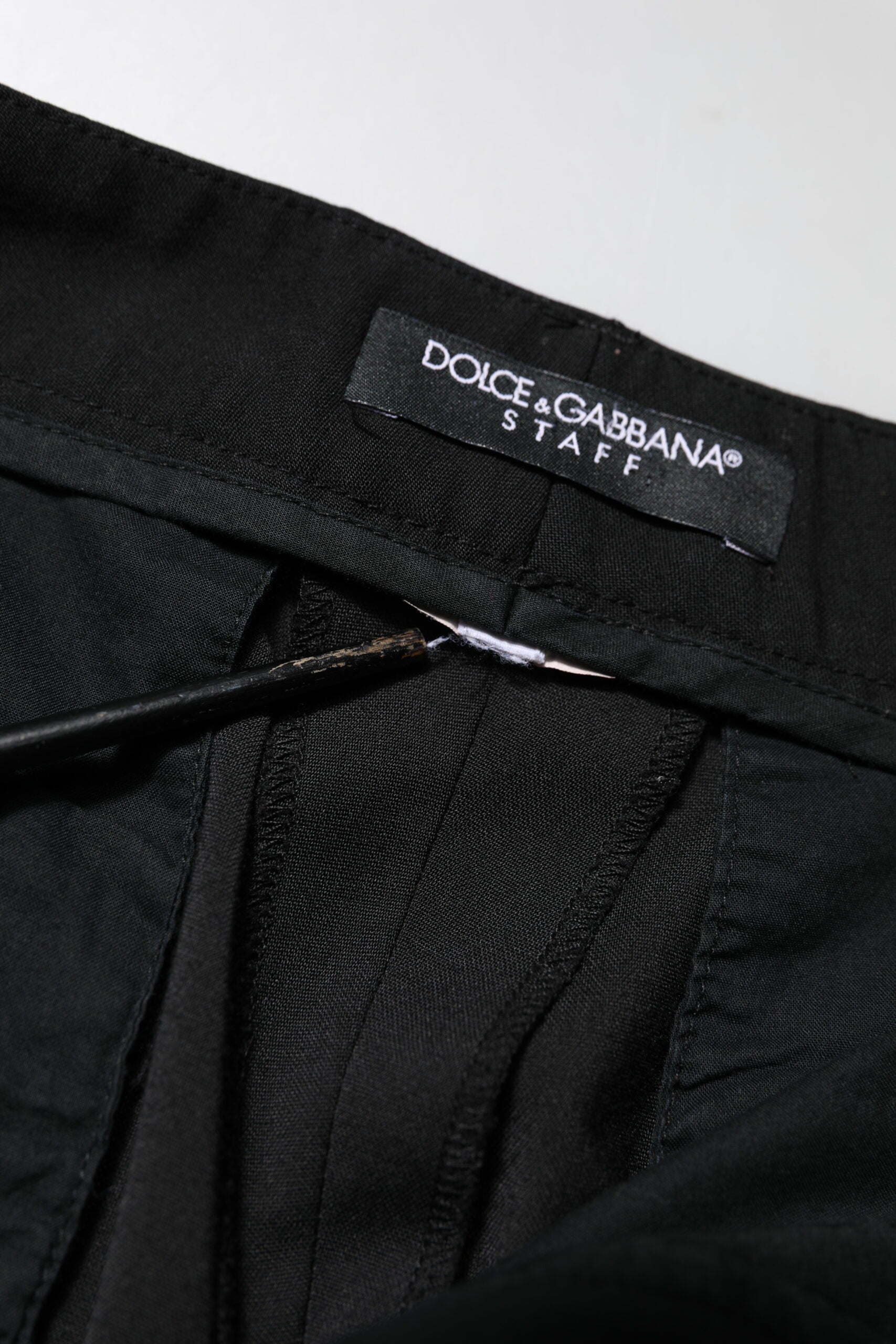 Dolce & Gabbana Black High Waisted Tapered STAFF Women's Pants (Pre-Owned)