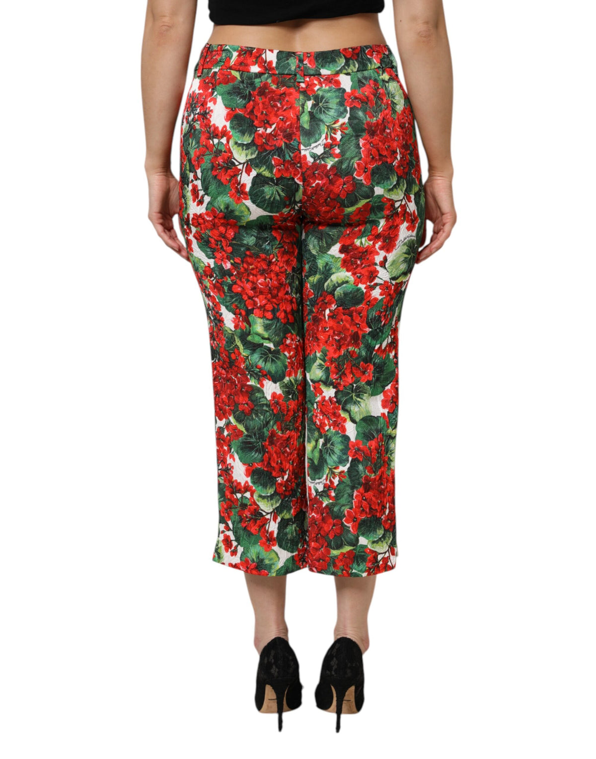 Dolce & Gabbana Multicolor Floral Print Cropped Women's Pants